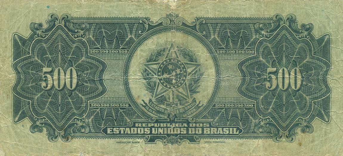 Back of Brazil p92c: 500 Mil Reis from 1931