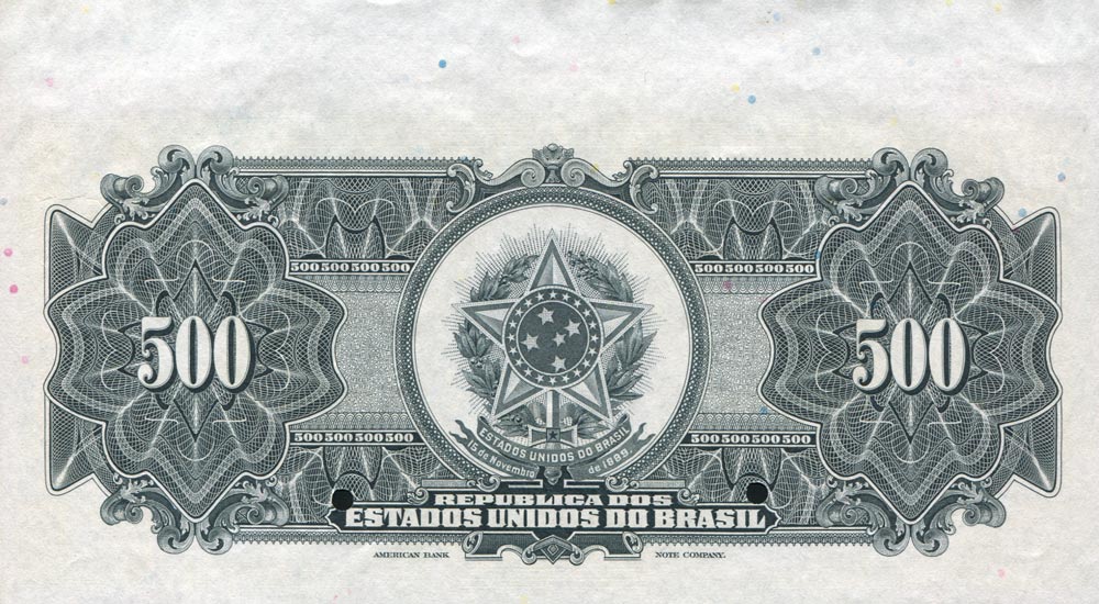 Back of Brazil p92s2: 500 Mil Reis from 1931