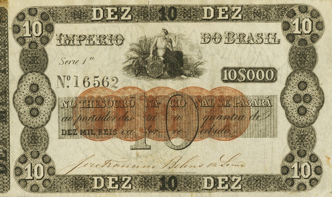 Front of Brazil pA231x: 10 Mil Reis from 1852