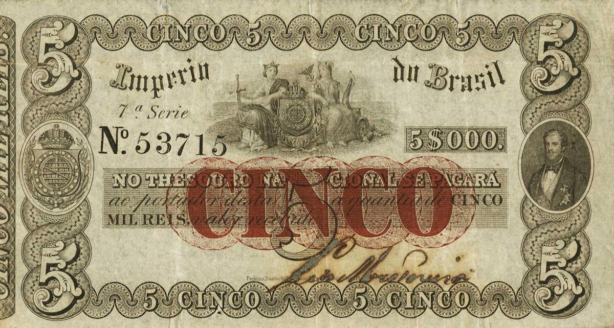 Front of Brazil pA237a: 5 Mil Reis from 1860