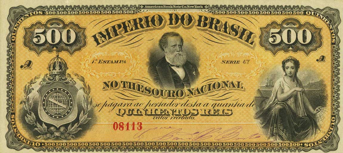 Front of Brazil pA242: 500 Reis from 1874