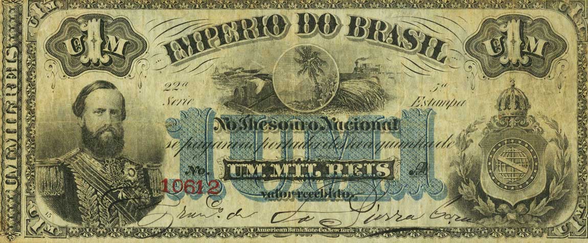 Front of Brazil pA244: 1 Mil Reis from 1870