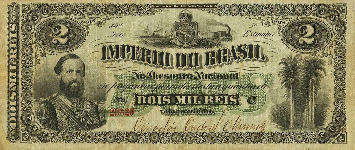 Front of Brazil pA245: 2 Mil Reis from 1870