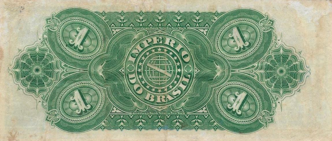 Back of Brazil pA250a: 1 Mil Reis from 1879