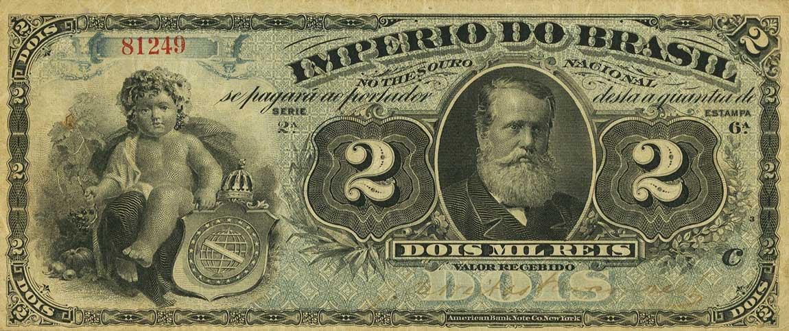 Front of Brazil pA251a: 2 Mil Reis from 1882