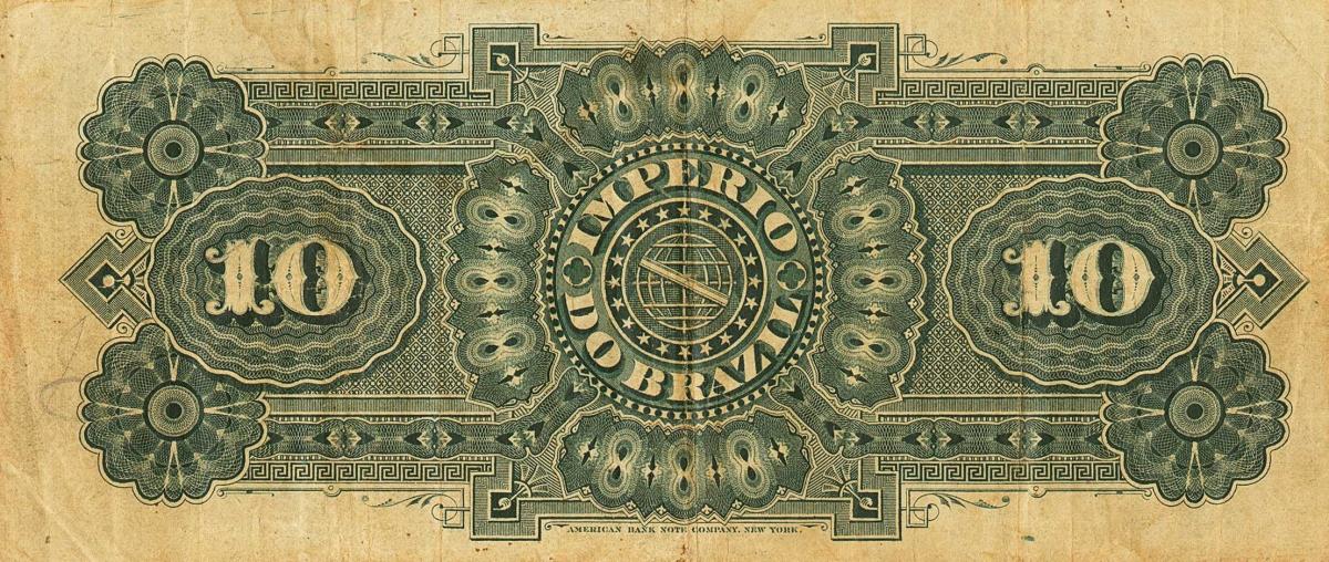 Back of Brazil pA258a: 10 Mil Reis from 1883