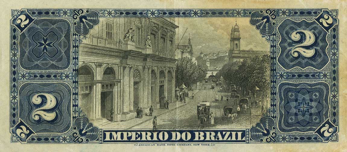 Back of Brazil pA260: 2 Mil Reis from 1885