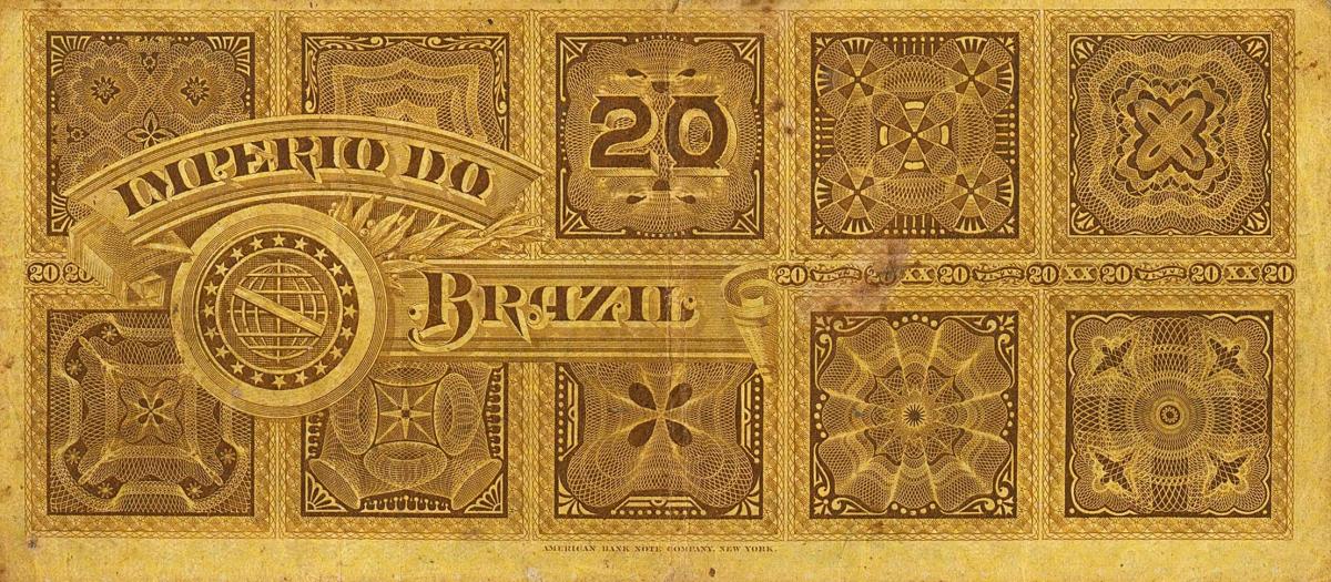 Back of Brazil pA263a: 20 Mil Reis from 1885