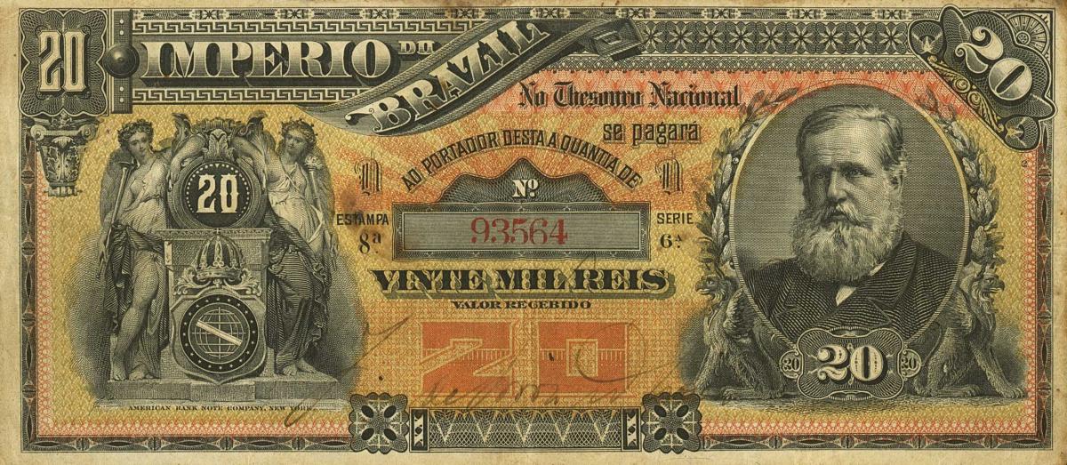 Front of Brazil pA263a: 20 Mil Reis from 1885