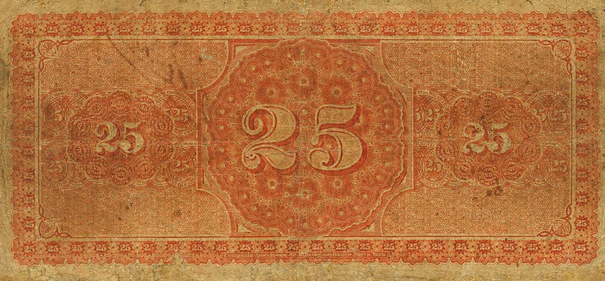 Back of Brazil pS251a: 25 Mil Reis from 1860