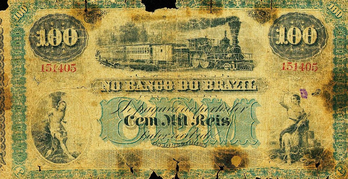 Front of Brazil pS254a: 100 Mil Reis from 1860