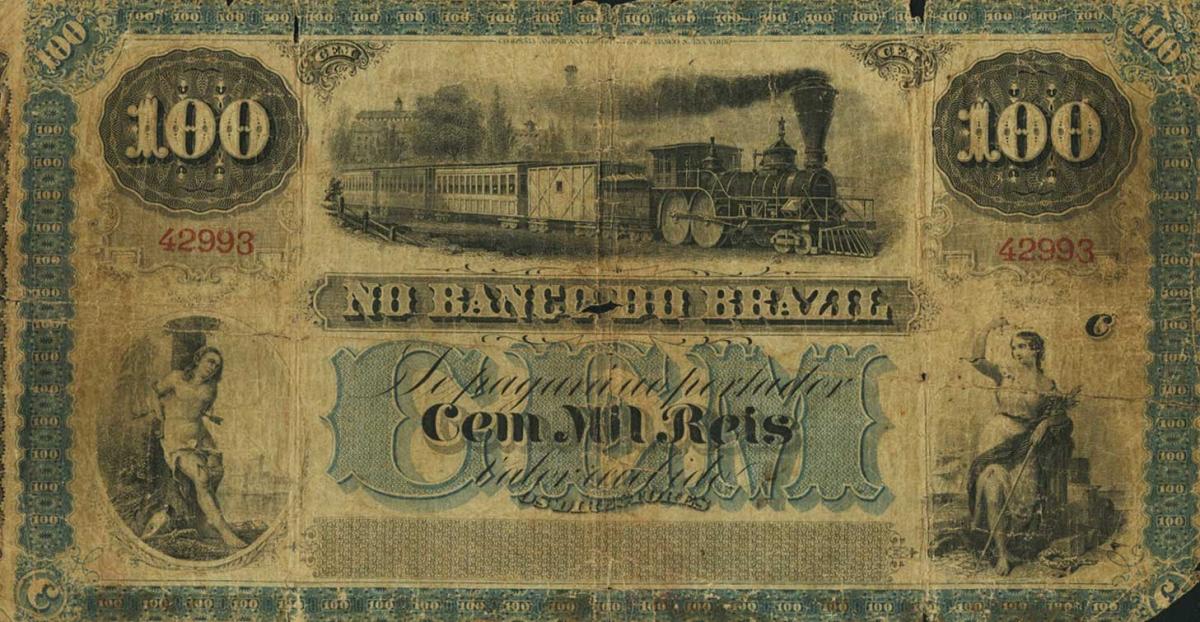 Front of Brazil pS526r: 100 Mil Reis from 1890