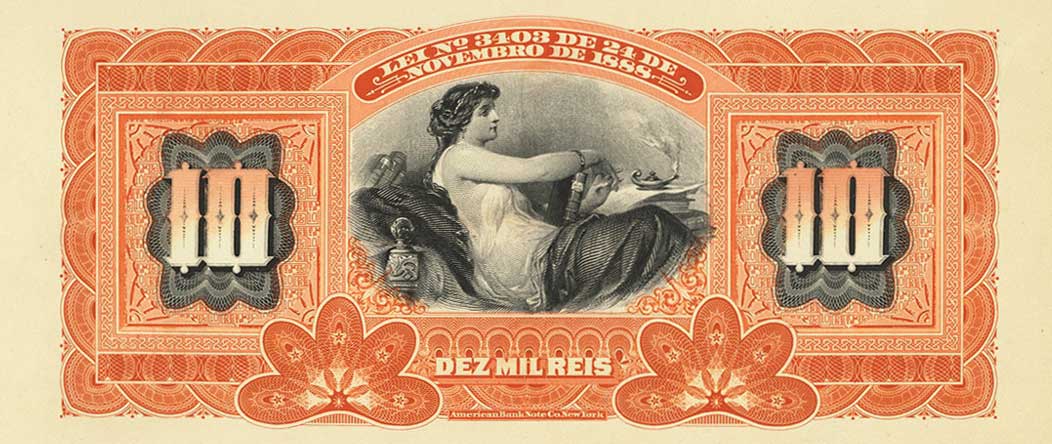 Back of Brazil pS531p: 10 Mil Reis from 1890