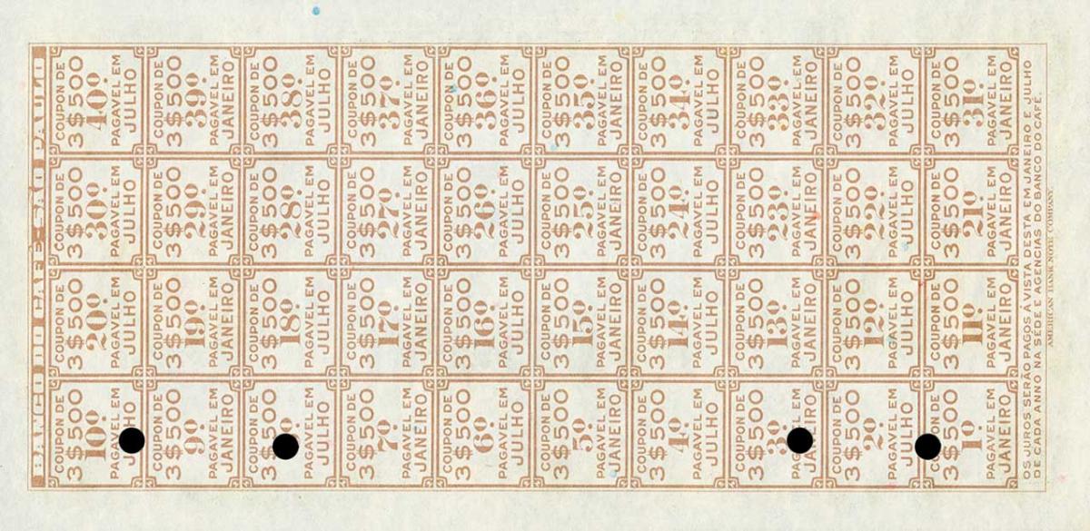 Back of Brazil pS541s: 100 Mil Reis from 1890