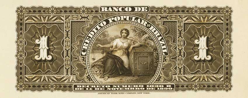 Back of Brazil pS550Ap: 1 Mil Reis from 1891