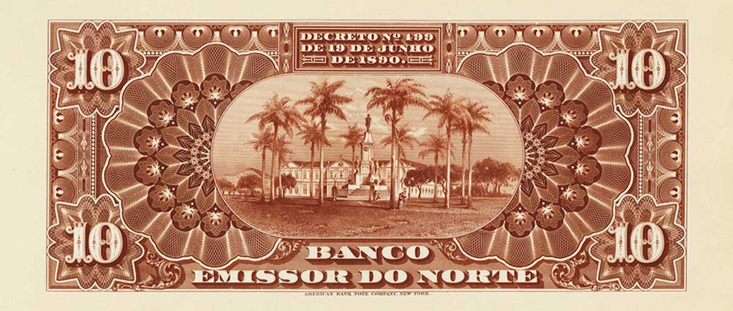 Back of Brazil pS576p: 10 Mil Reis from 1890