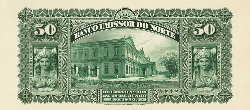 Back of Brazil pS578p: 50 Mil Reis from 1890