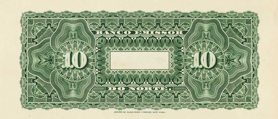 Back of Brazil pS580: 10 Mil Reis from 1890