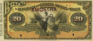pS642s from Brazil: 20 Mil Reis from 1891