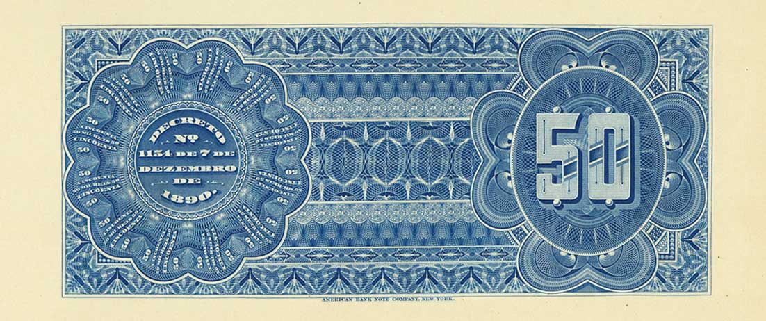 Back of Brazil pS647p: 50 Mil Reis from 1891