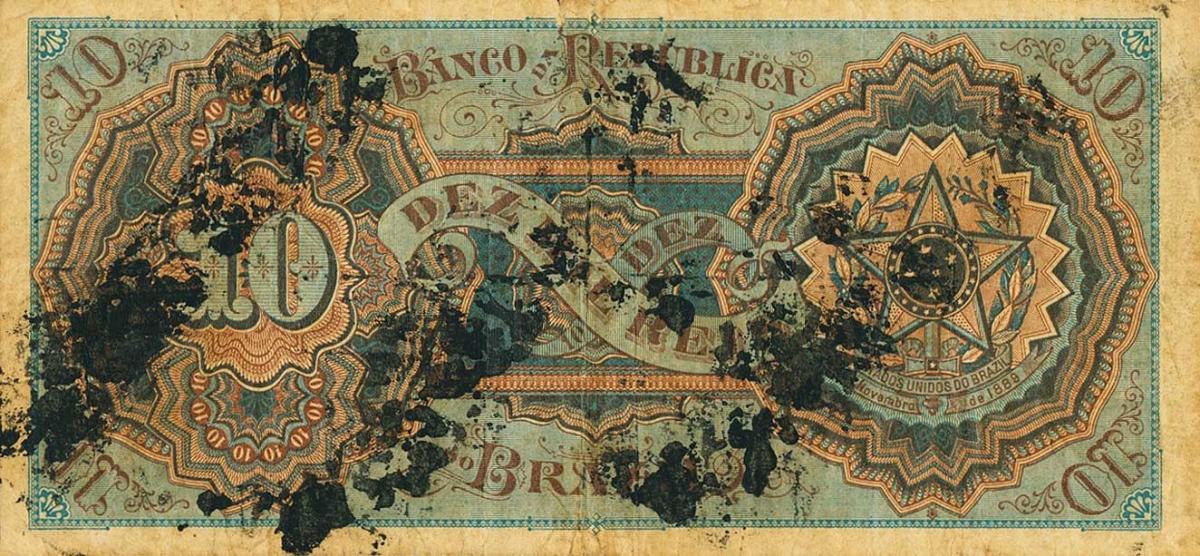 Back of Brazil pS674a: 10 Mil Reis from 1893