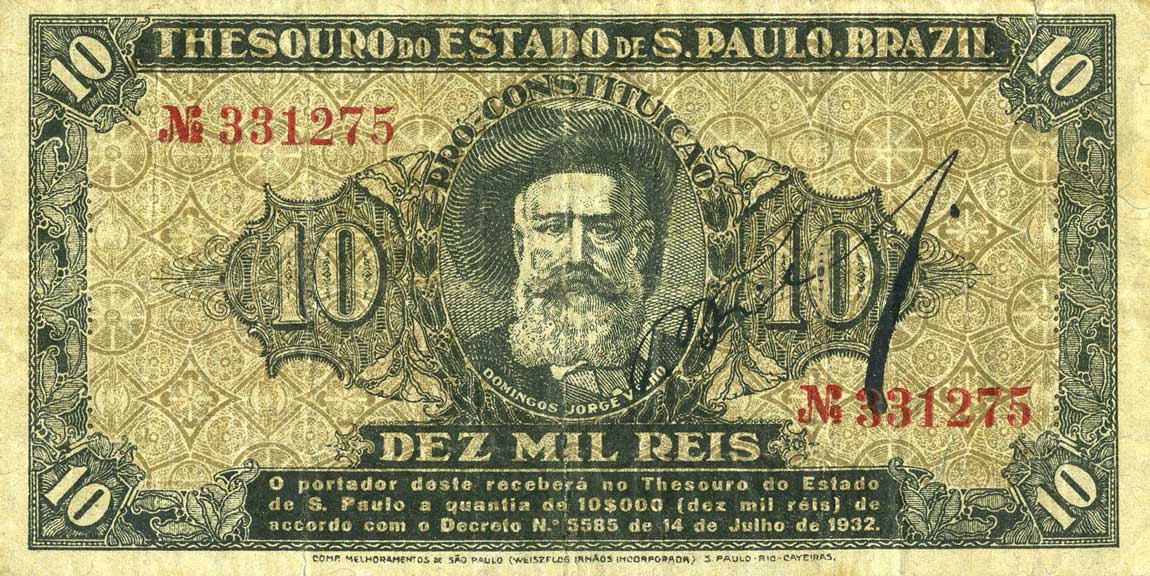 Front of Brazil pS862: 10 Mil Reis from 1932