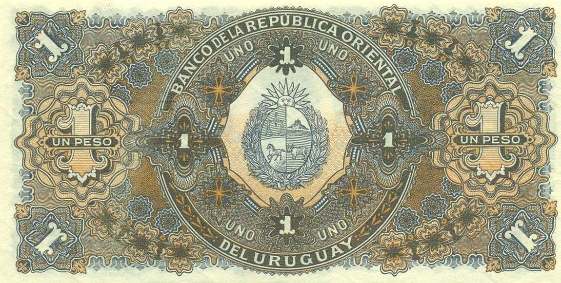 Back of Uruguay p21: 1 Peso from 1934