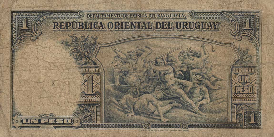 Back of Uruguay p28a: 1 Peso from 1935