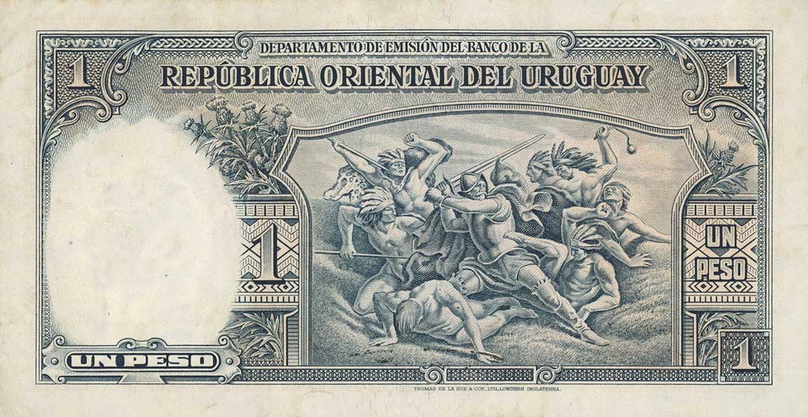 Back of Uruguay p28c: 1 Peso from 1935