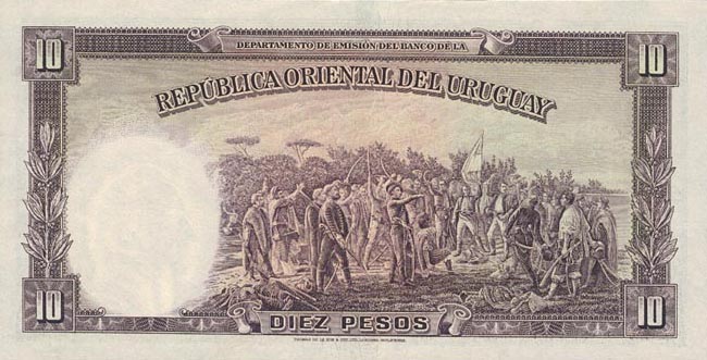 Back of Uruguay p30b: 10 Pesos from 1935