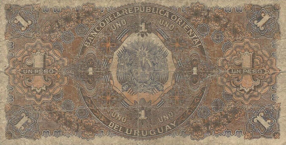 Back of Uruguay p3b: 1 Peso from 1896