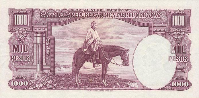 Back of Uruguay p41c: 1000 Pesos from 1939