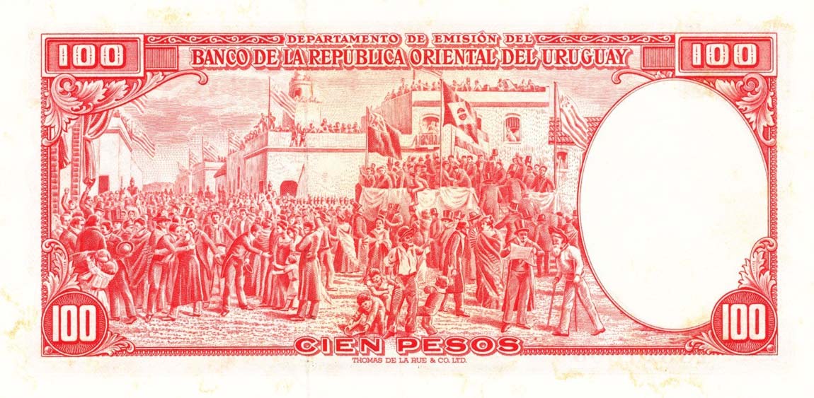 Back of Uruguay p43a: 100 Pesos from 1939