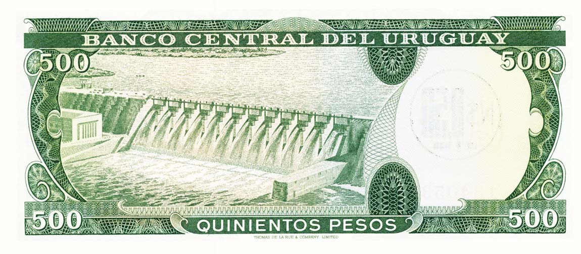 Back of Uruguay p54: 0.5 Nuevo Peso from 1975