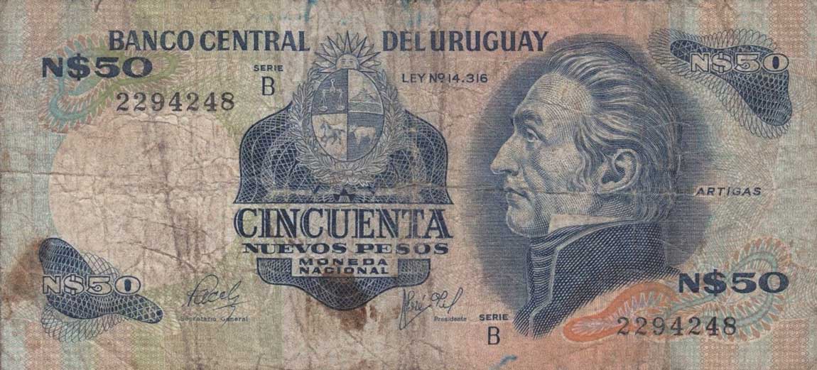 Front of Uruguay p61a: 50 Nuevos Pesos from 1978
