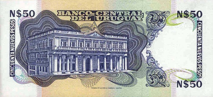 Back of Uruguay p61d: 50 Nuevos Pesos from 1978