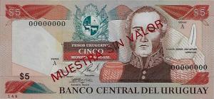 p73As from Uruguay: 5 Pesos Uruguayos from 1997