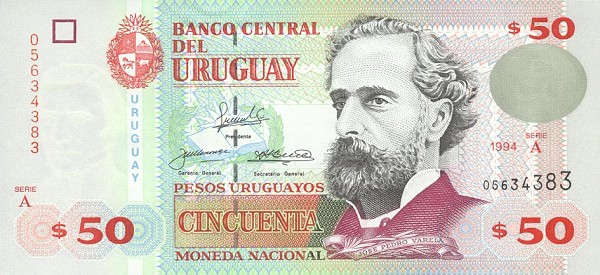 Front of Uruguay p75a: 50 Pesos Uruguayos from 1994