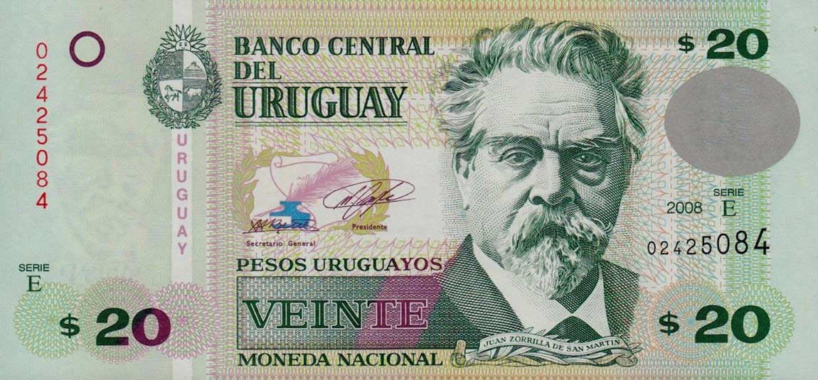 Front of Uruguay p86a: 20 Pesos Uruguayos from 2006