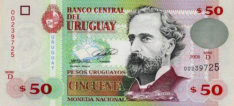 Front of Uruguay p87a: 50 Pesos Uruguayos from 2008