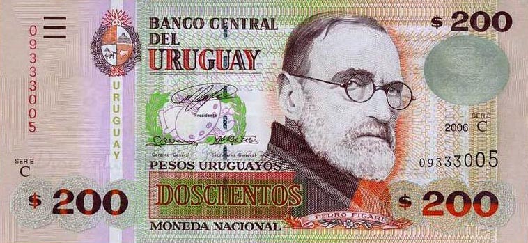 RealBanknotes.com > Uruguay p89a: 200 Pesos Uruguayos from 2006