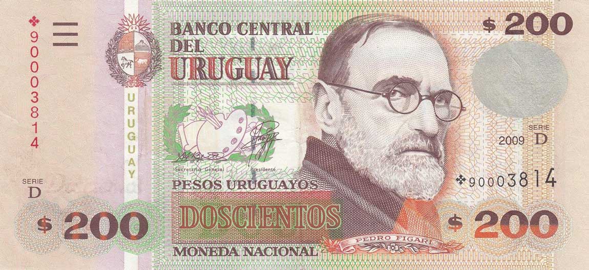 Front of Uruguay p89b: 200 Pesos Uruguayos from 2009