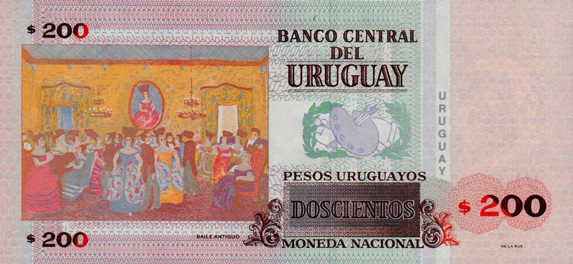 Back of Uruguay p89c: 200 Pesos Uruguayos from 2011