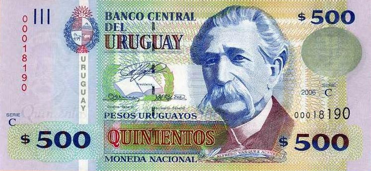 Front of Uruguay p90a: 500 Pesos Uruguayos from 2006