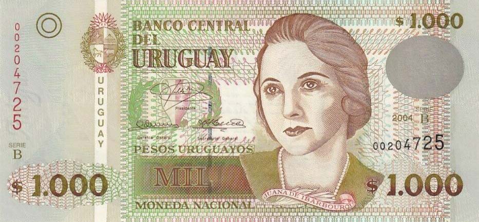 Front of Uruguay p91a: 1000 Pesos Uruguayos from 2004