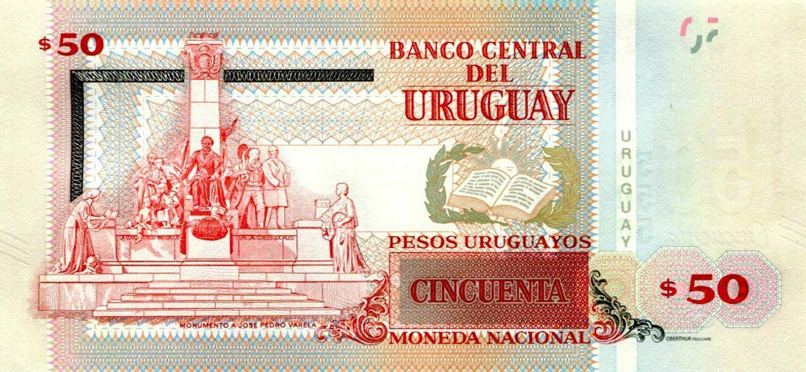 Back of Uruguay p94: 50 Pesos Uruguayos from 2015