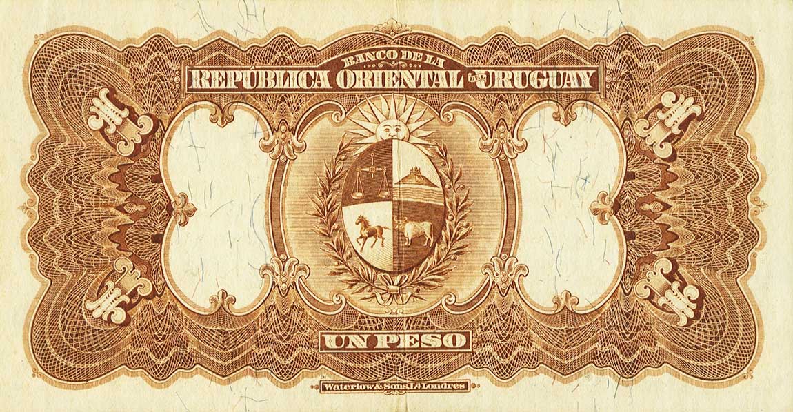 Back of Uruguay p9d: 1 Peso from 1914