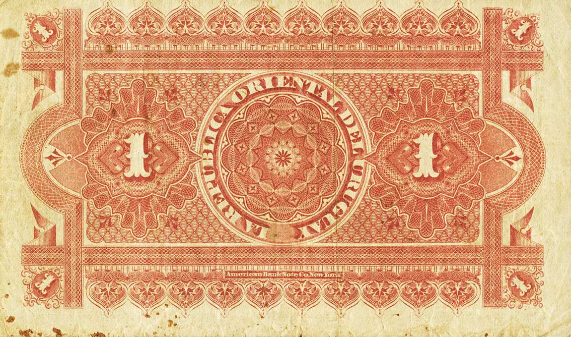Back of Uruguay pA101: 1 Peso from 1875