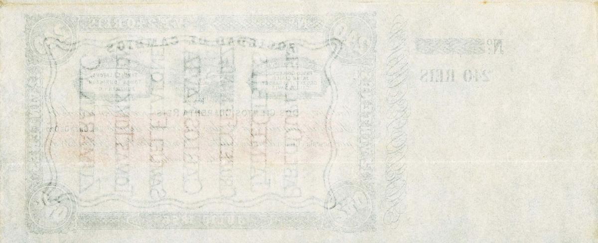 Back of Uruguay pS439r: 240 Reis from 1856