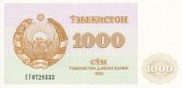 p70b from Uzbekistan: 1000 Sum from 1992